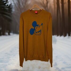 Disney Mickey Mouse Pullover Sweater Men's Large Copper Brown